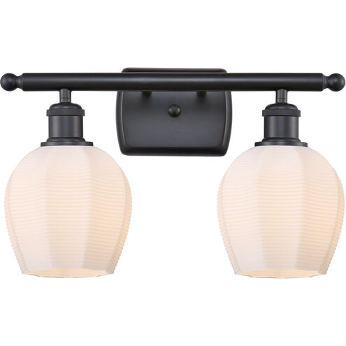 Ballston Norfolk LED 16 inch Matte Black Bath Vanity Light Wall Light in Matte White Glass