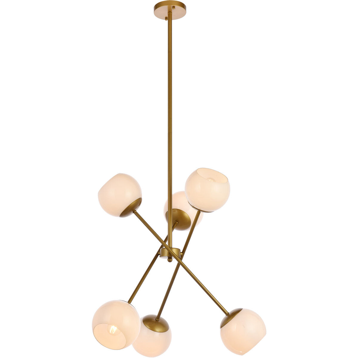 Axl 6 Light 24 inch Brass Pendant Ceiling Light