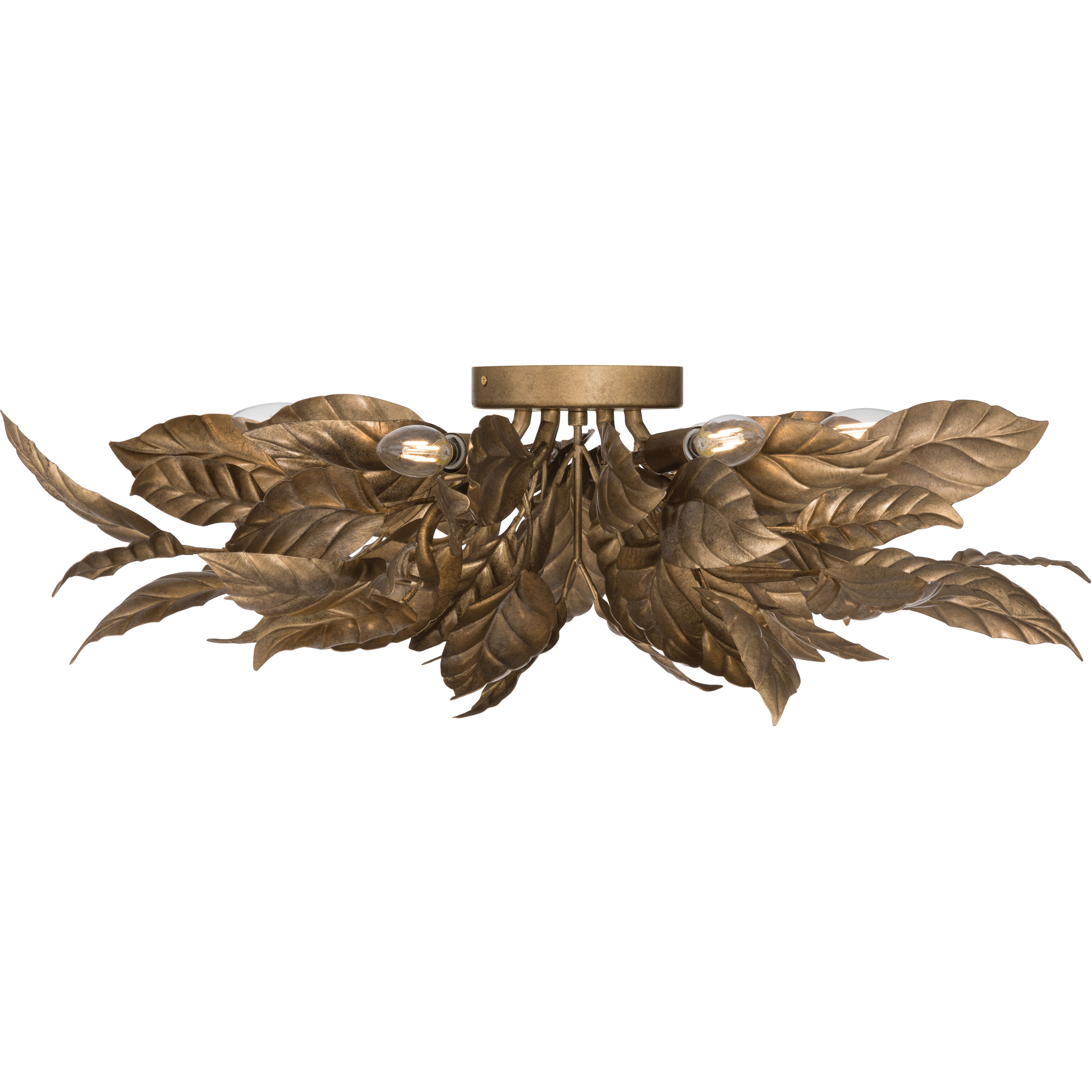 Seraphine 6 Light 29.5 inch Weathered Gold Flush Mount Ceiling Light