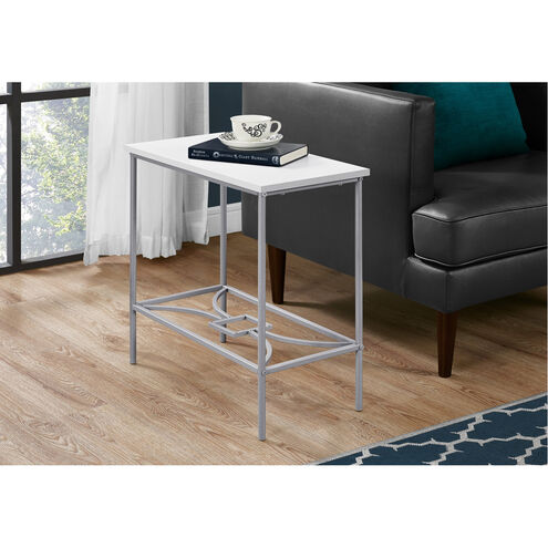 Moreland 24 X 22 inch White and Silver Accent End Table