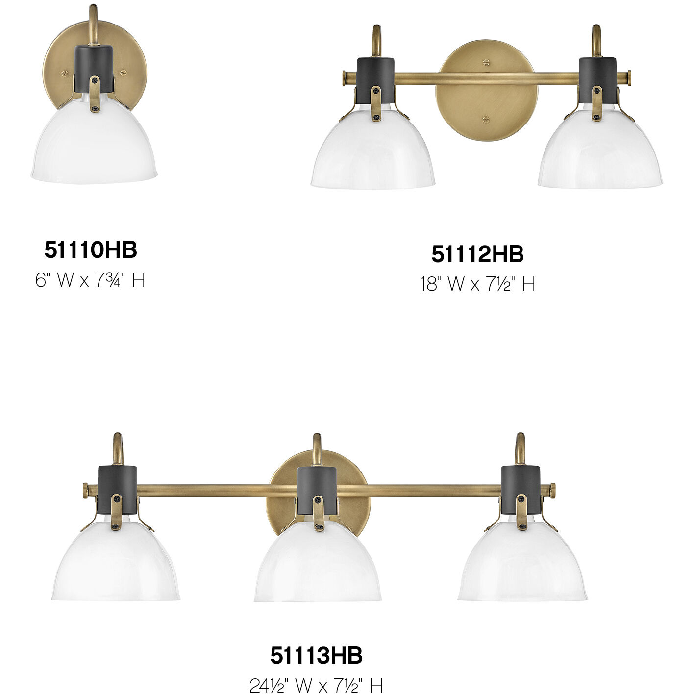 Argo 3 Light 24.5 inch Heritage Brass with Black Vanity Light Wall Light