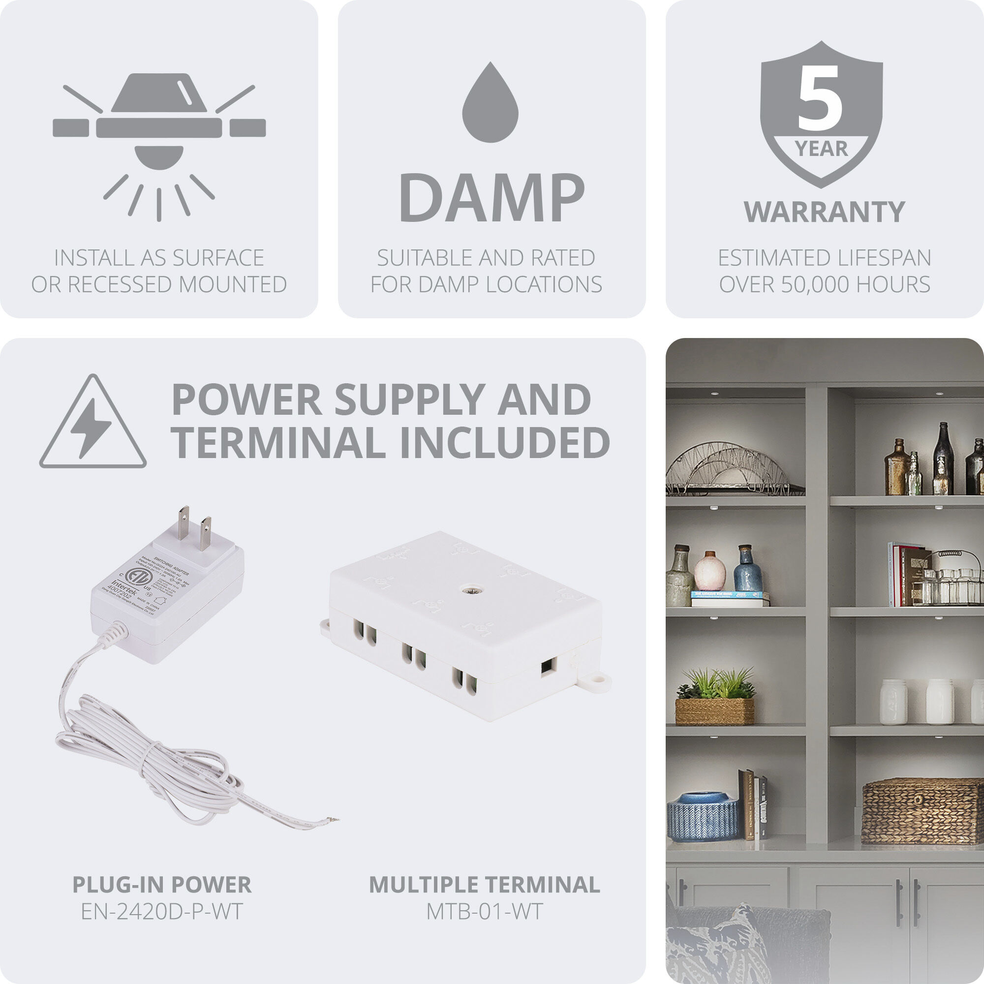 Mini Puck 6 Light 24 White Puck Lighting Ceiling Light, WAC Limited