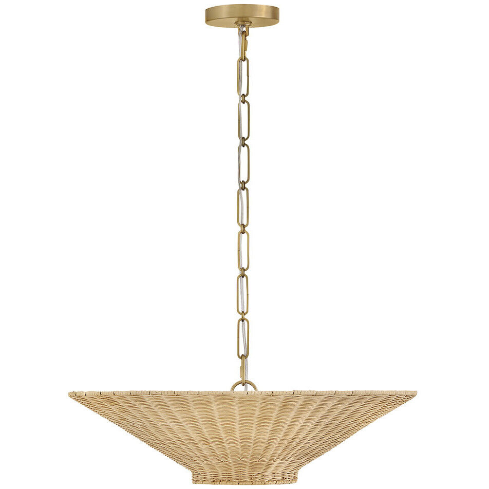Delia 4 Light 23.5 inch Heritage Brass Convertible Chandelier Ceiling Light