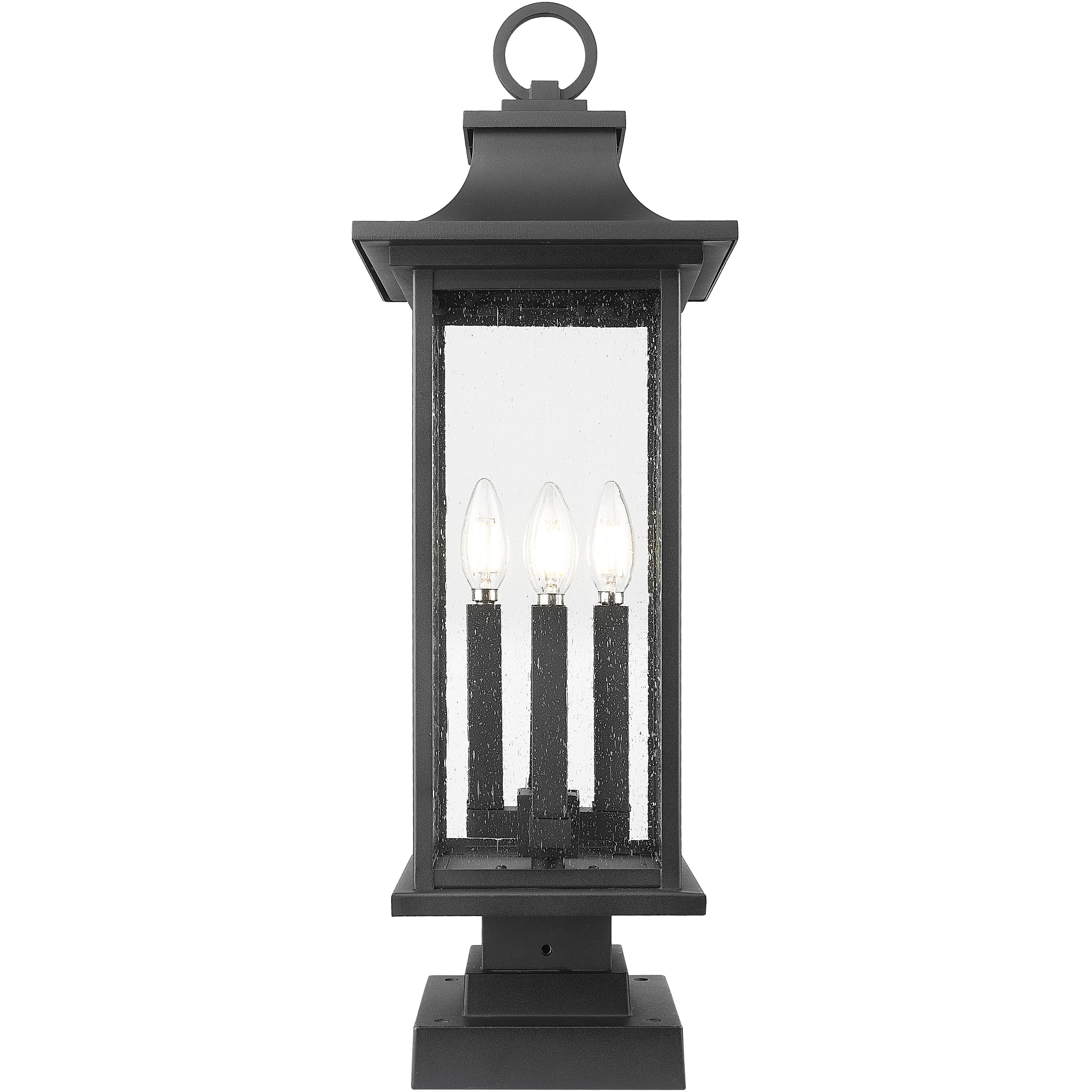 Tiberius 4 Light 27 inch Black Outdoor Pier Mounted Fixture