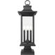 Tiberius 4 Light 27 inch Black Outdoor Pier Mounted Fixture