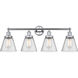 Cone 4 Light 33.5 inch Polished Chrome Bath Vanity Light Wall Light