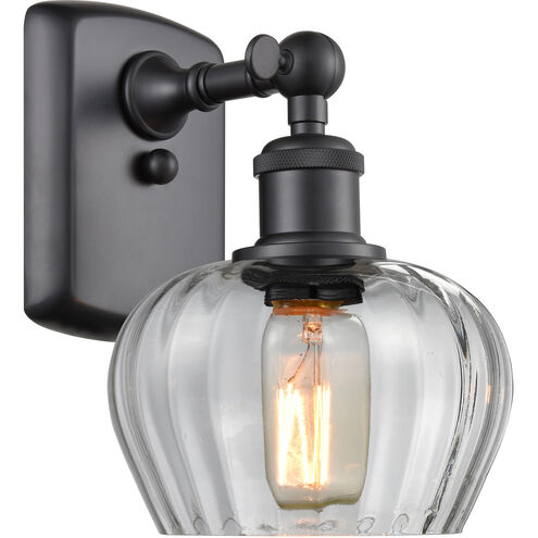 Ballston Fenton 1 Light 7 inch Matte Black Sconce Wall Light in Clear Glass, Ballston