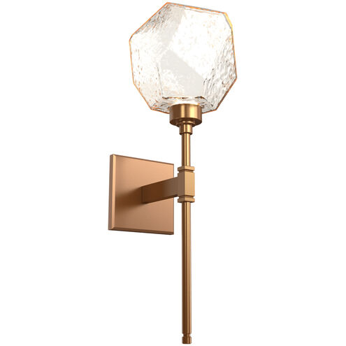 Gem LED 6.5 inch Novel Brass Indoor Sconce Wall Light in Amber, 2700K LED, Belvedere