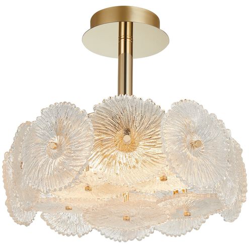 Bloom LED 15.75 inch Brass Semi-Flush Mount Ceiling Light