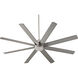 Cosmo 70 inch Satin Nickel with Silver Blades Indoor Fan, Light Kit Sold Separately