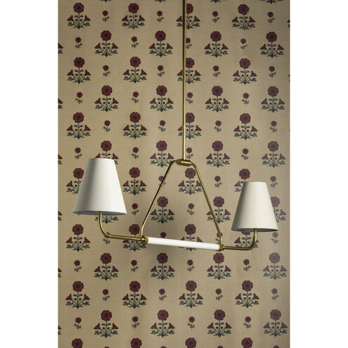 Georgann 2 Light 48 inch Aged Brass/Soft White Linear Ceiling Light