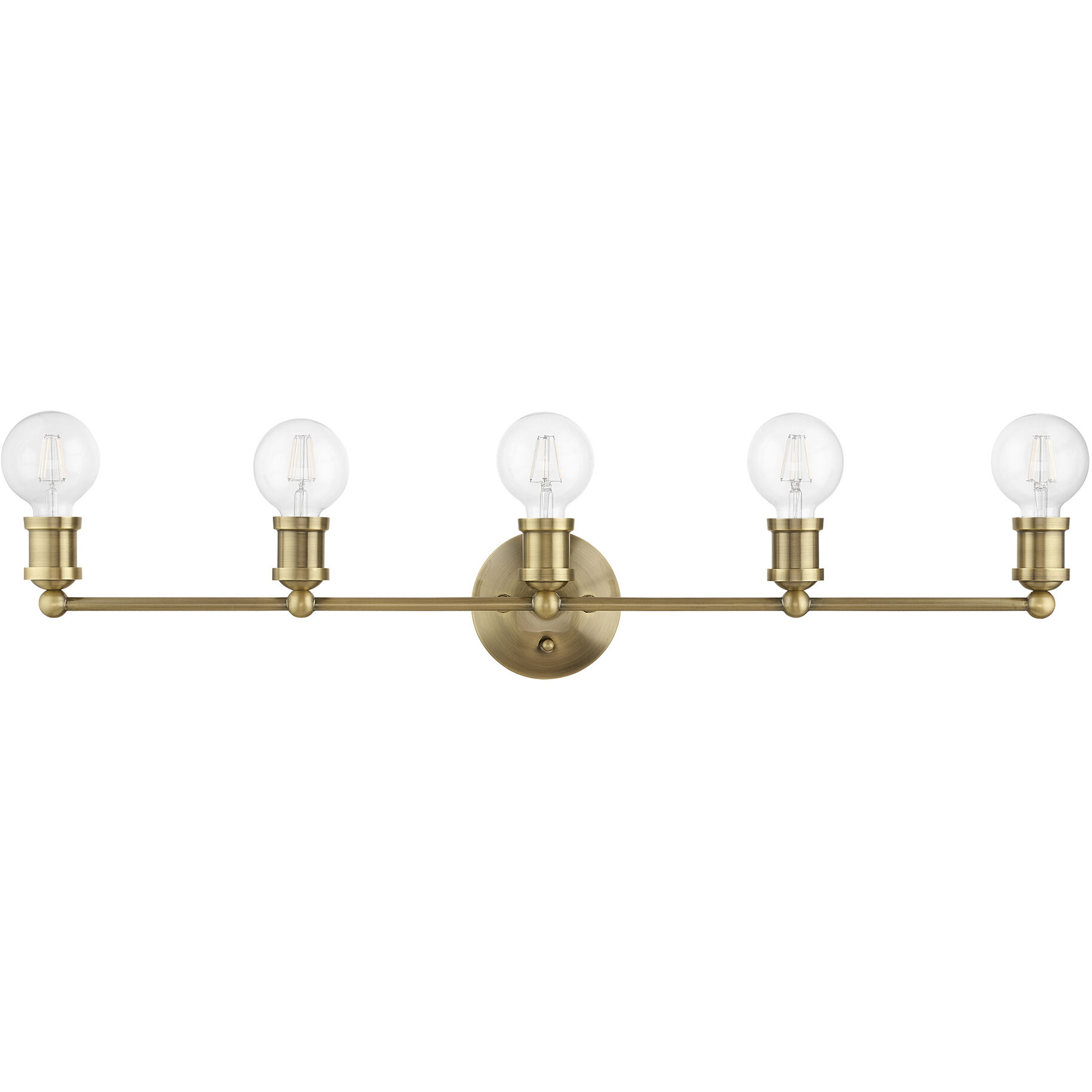 Lansdale 5 Light 34 inch Antique Brass Vanity Sconce Wall Light, Large