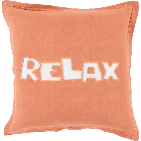 Relax 20 inch White, Burnt Orange, Cream Pillow Kit