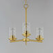 Corona 3 Light 16.5 inch Satin Brass Single-Tier Chandelier Ceiling Light in Clear