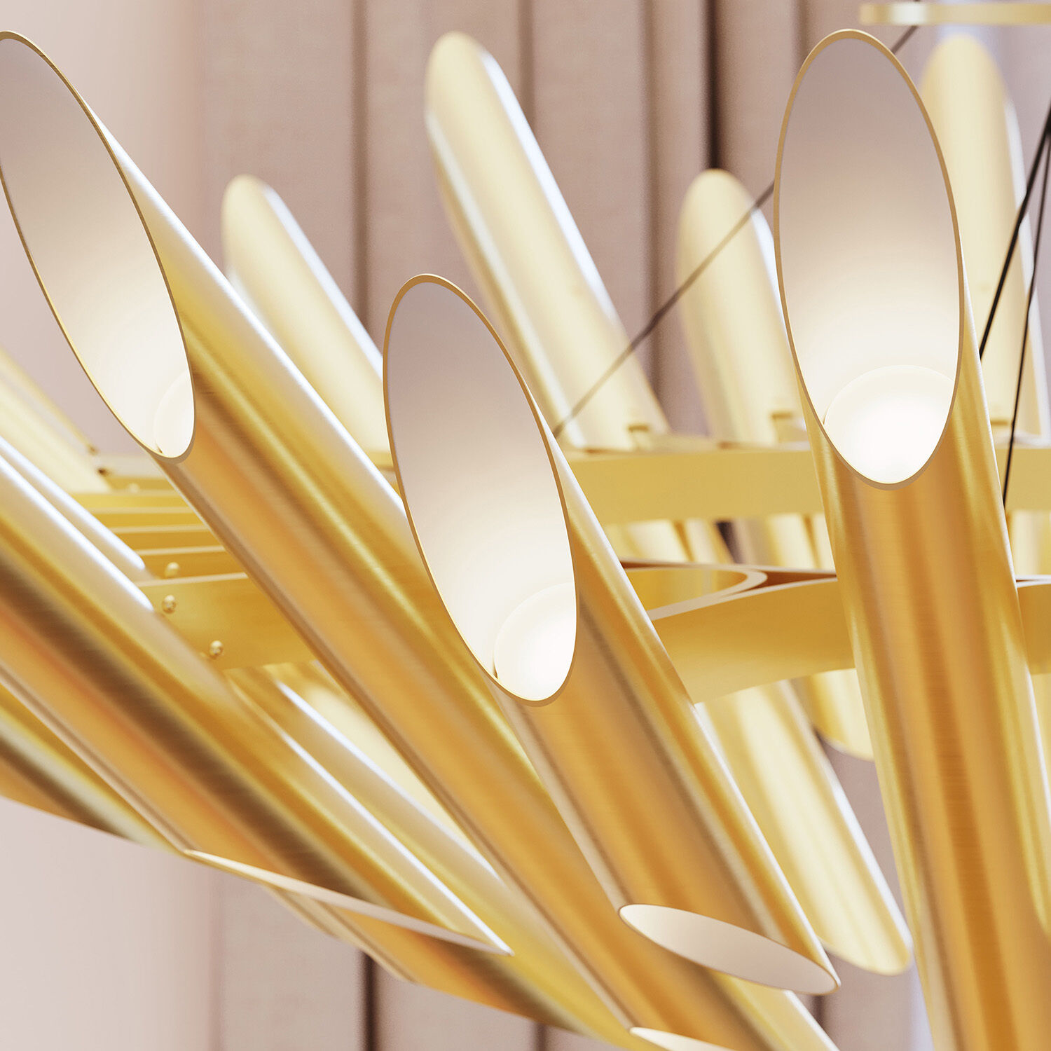 Chimes 60 Light 48.25 inch Satin Brass Pendant Ceiling Light