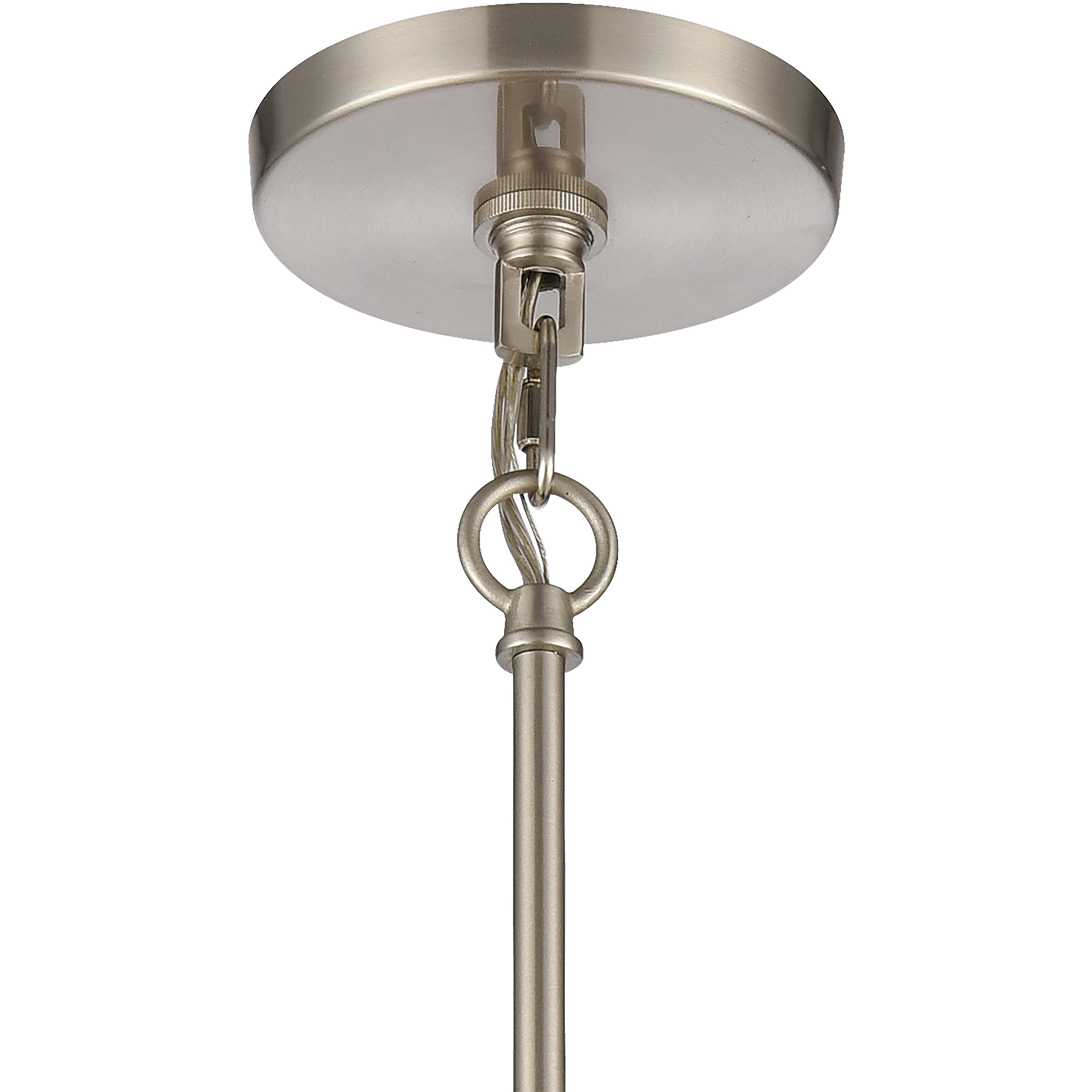 White Burlap 1 Light 10 inch White with Blue and Satin Nickel Pendant Ceiling Light