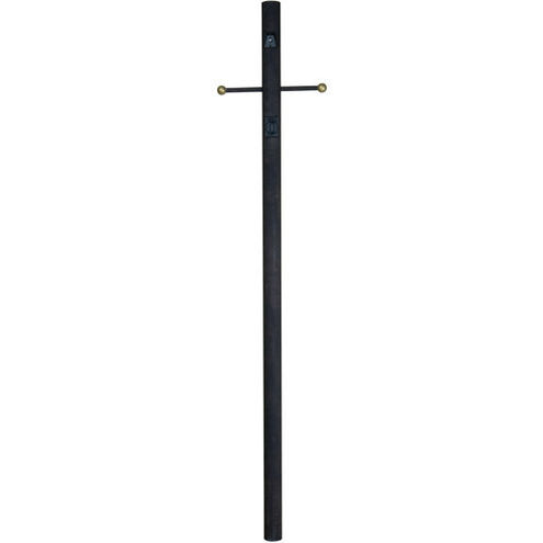 Smooth 84 inch Textured Black Outdoor Direct Burial Pole in Textured Matte Black, Smooth