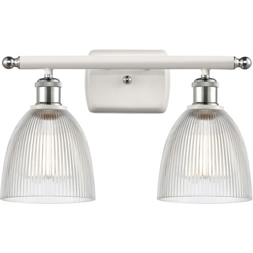 Ballston Castile LED 16 inch White and Polished Chrome Bath Vanity Light Wall Light in Clear Glass, Ballston