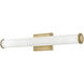 Lisa McDennon Devon LED 25.75 inch Lacquered Brass Bath Light Wall Light in Etched Opal, 40W, 2900K, Linear, Sconce