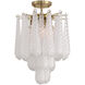 Ollie 4 Light 14.25 inch Aged Brass Semi Flush Ceiling Light in Sand Glass Clear
