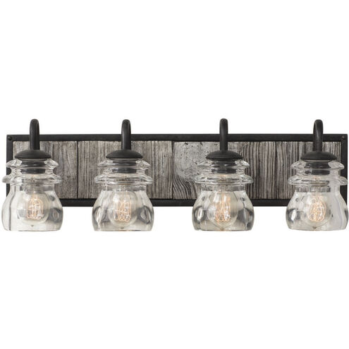 Bainbridge 4 Light 26 inch Black Iron Bath Vanity Wall Light
