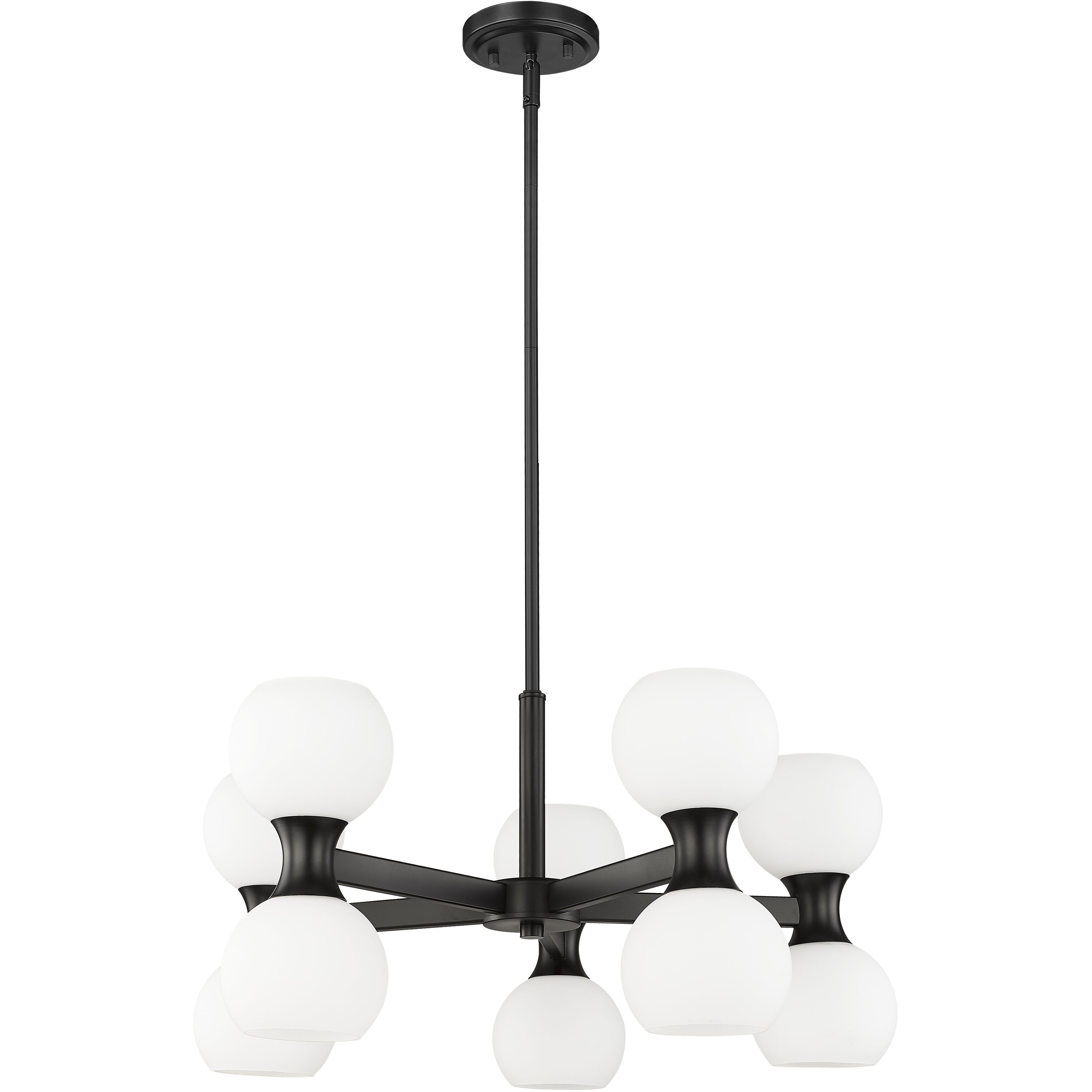Artemis 10 Light 25 inch Matte Black Chandelier Ceiling Light