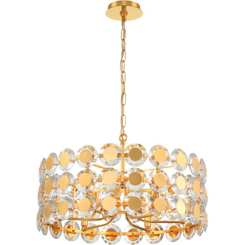 Perrene 6 Light 23.25 inch Gold Chandelier Ceiling Light