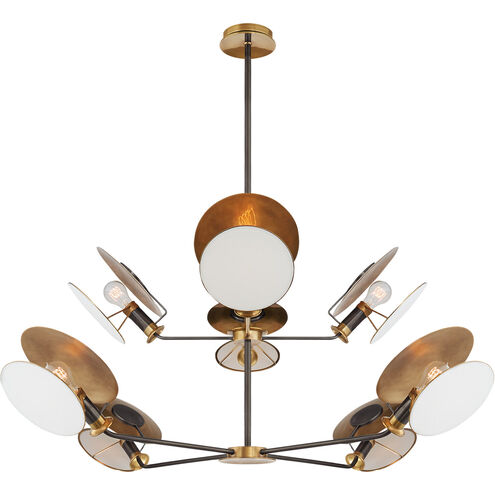 Thomas O'Brien Osiris 8 Light 54 inch Bronze and Hand-Rubbed Antique Brass Reflector Chandelier Ceiling Light, Large