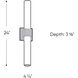 Noble Two LED 4.25 inch Satin Nickel Vanity Light Wall Light in 24 in., Indoor