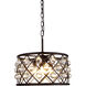 Madison 4 Light 16 inch Matte Black Pendant Ceiling Light in Clear, Smooth Royal Cut, Urban Classic
