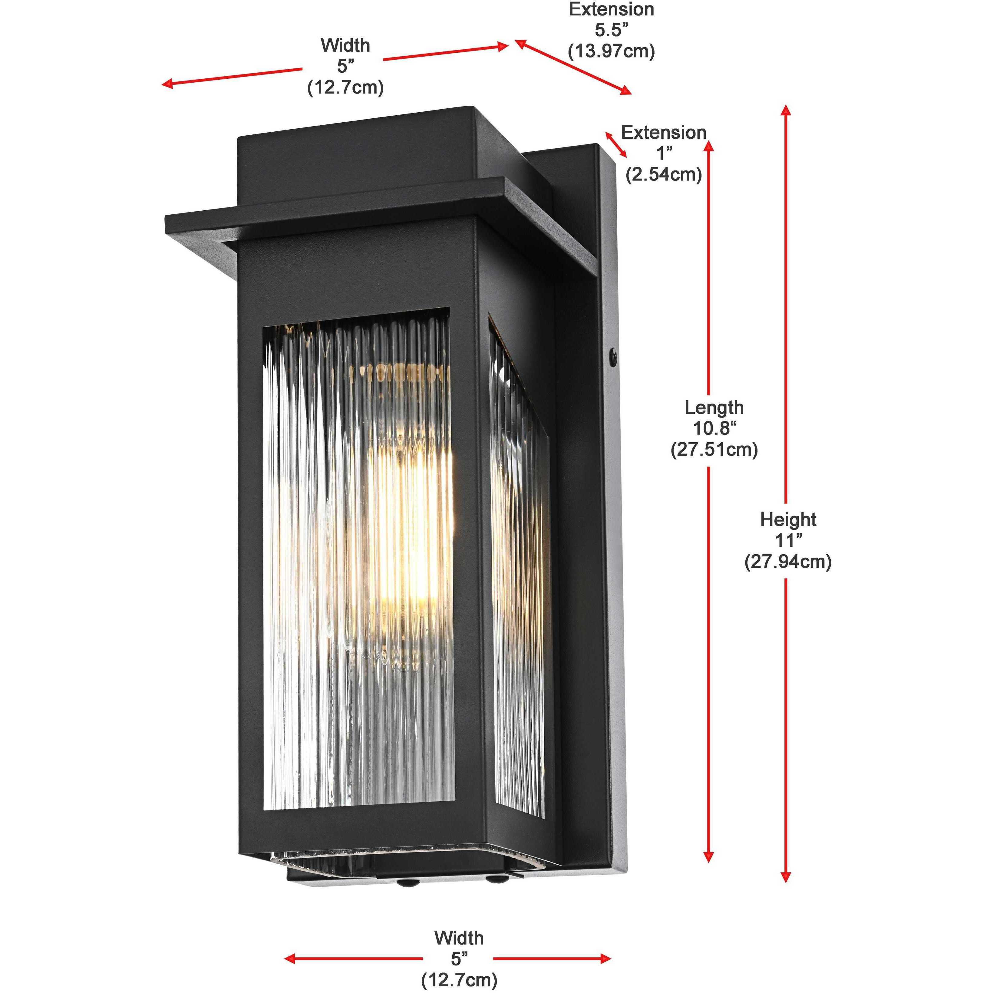 Fletcher 1 Light 11 inch Black Outdoor Wall Sconce