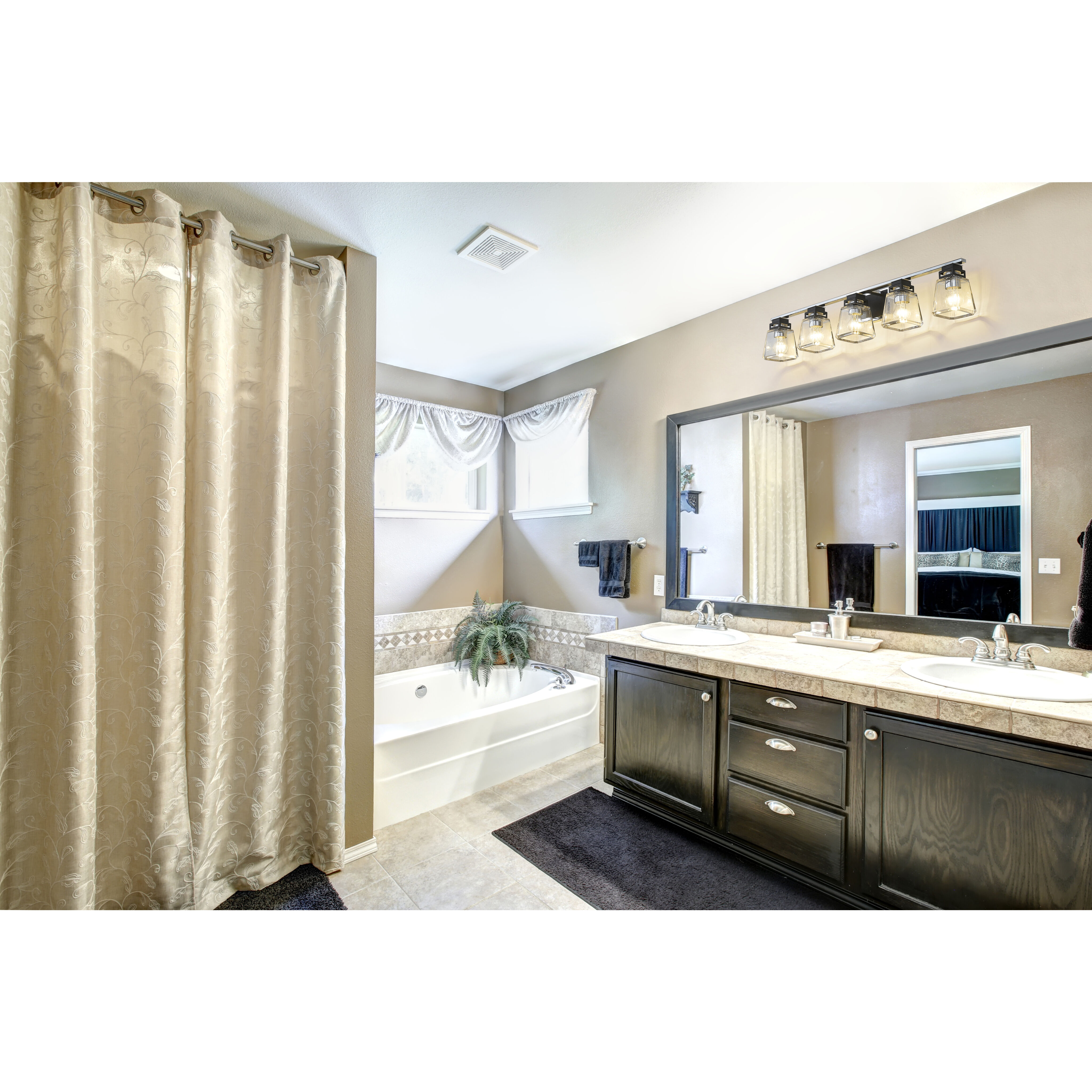 Jackson 5 Light 42.25 inch Chrome and Matte Black Vanity Wall Light