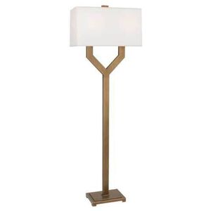 Valerie 63 inch 100.00 watt Vintage Brass Floor Lamp Portable Light in Fondine