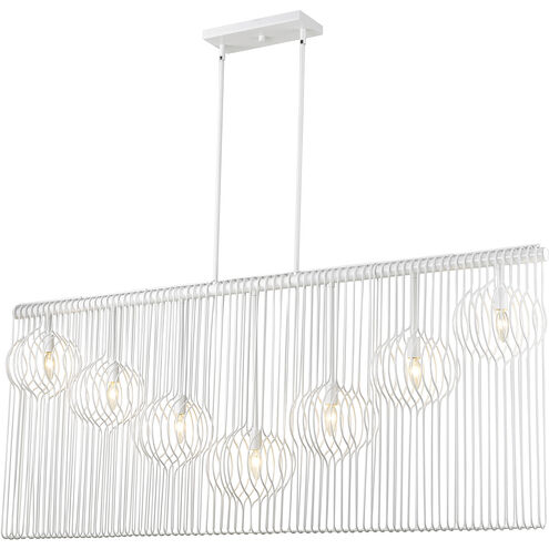 Contour 7 Light 62.75 inch White Linear Chandelier Ceiling Light