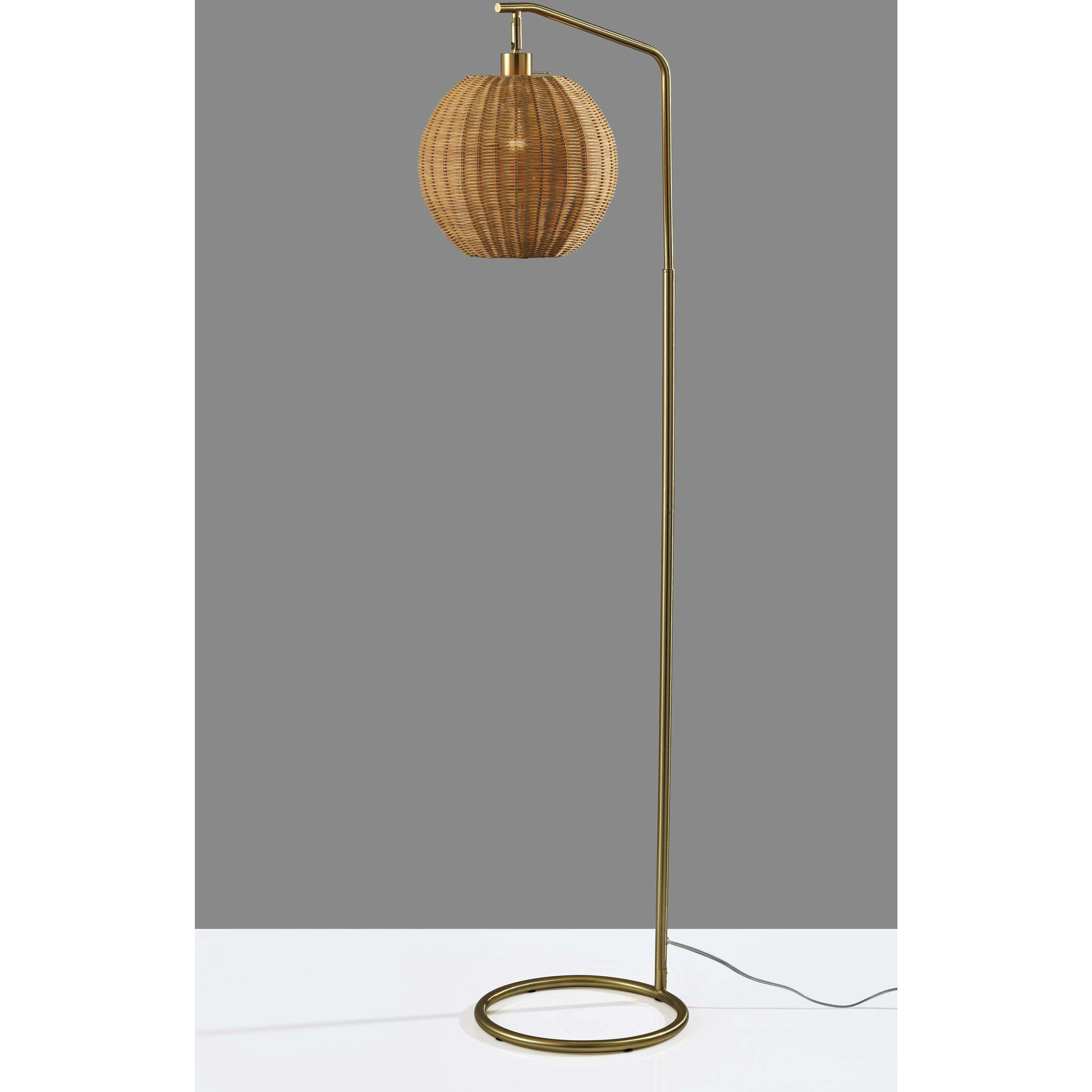 Maeve 60 inch 100.00 watt Antique Brass Floor Lamp Portable Light