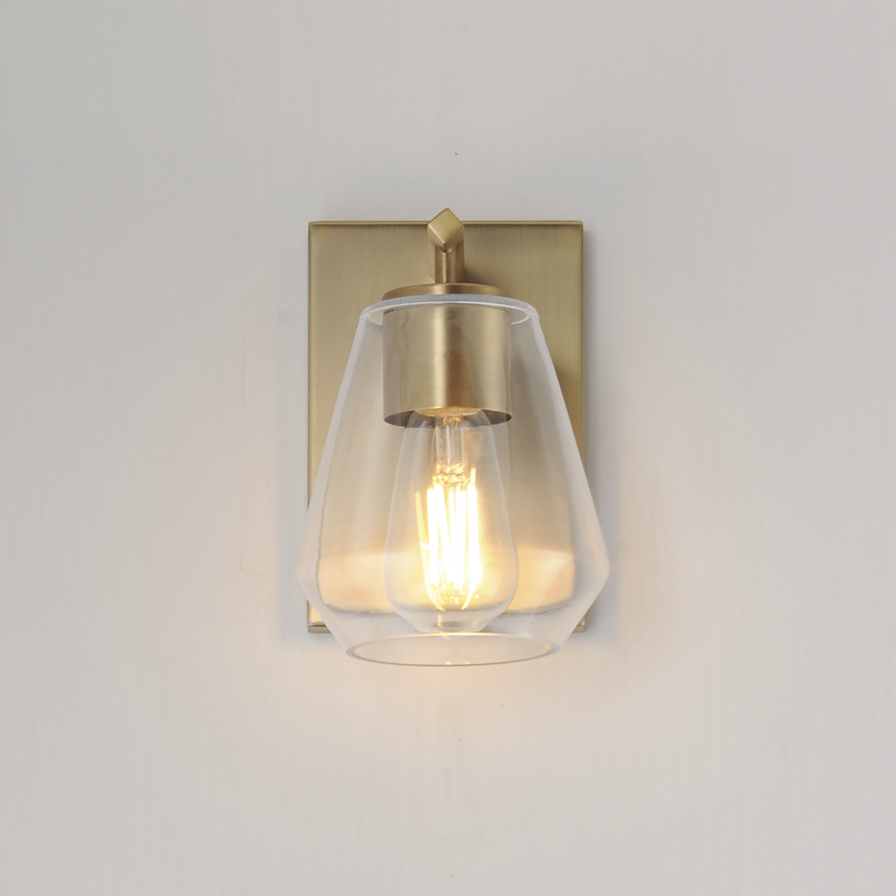 Geode Wall Sconce Wall Light in Natural Aged Brass