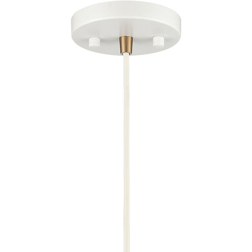 Boudreaux 1 Light 6 inch Matte White with Satin Brass Mini Pendant Ceiling Light
