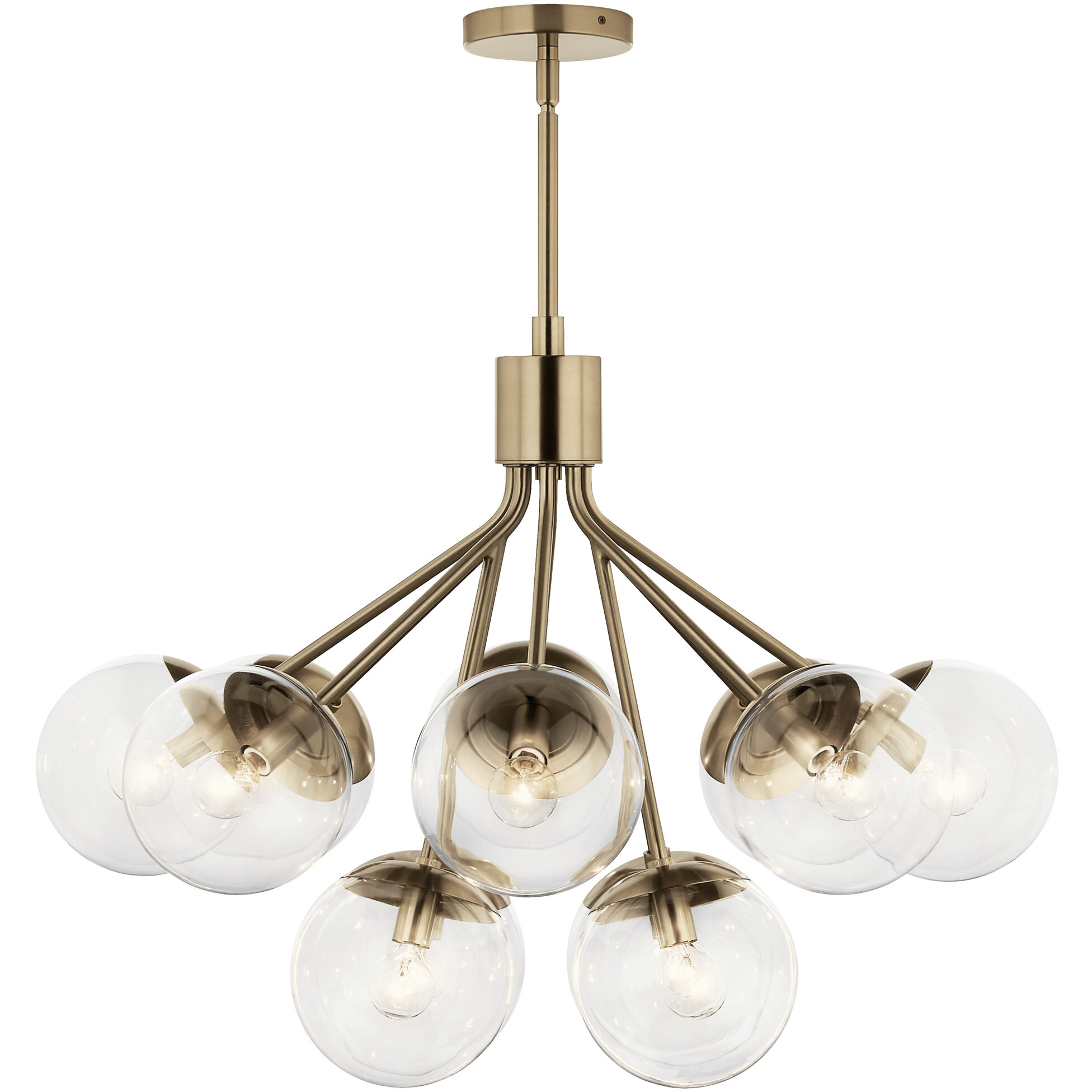 Silvarious 12 Light Champagne Bronze Chandelier/Semi Flush Ceiling Light