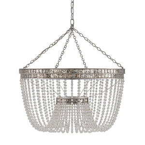 Highbrow 8 Light 24 inch Contemporary Silver Leaf/Distressed Silver Leaf Chandelier Ceiling Light