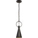 Suzanne Kasler Limoges 1 Light 6.75 inch Natural Rusted Iron Pendant Ceiling Light in Aged Iron, Small