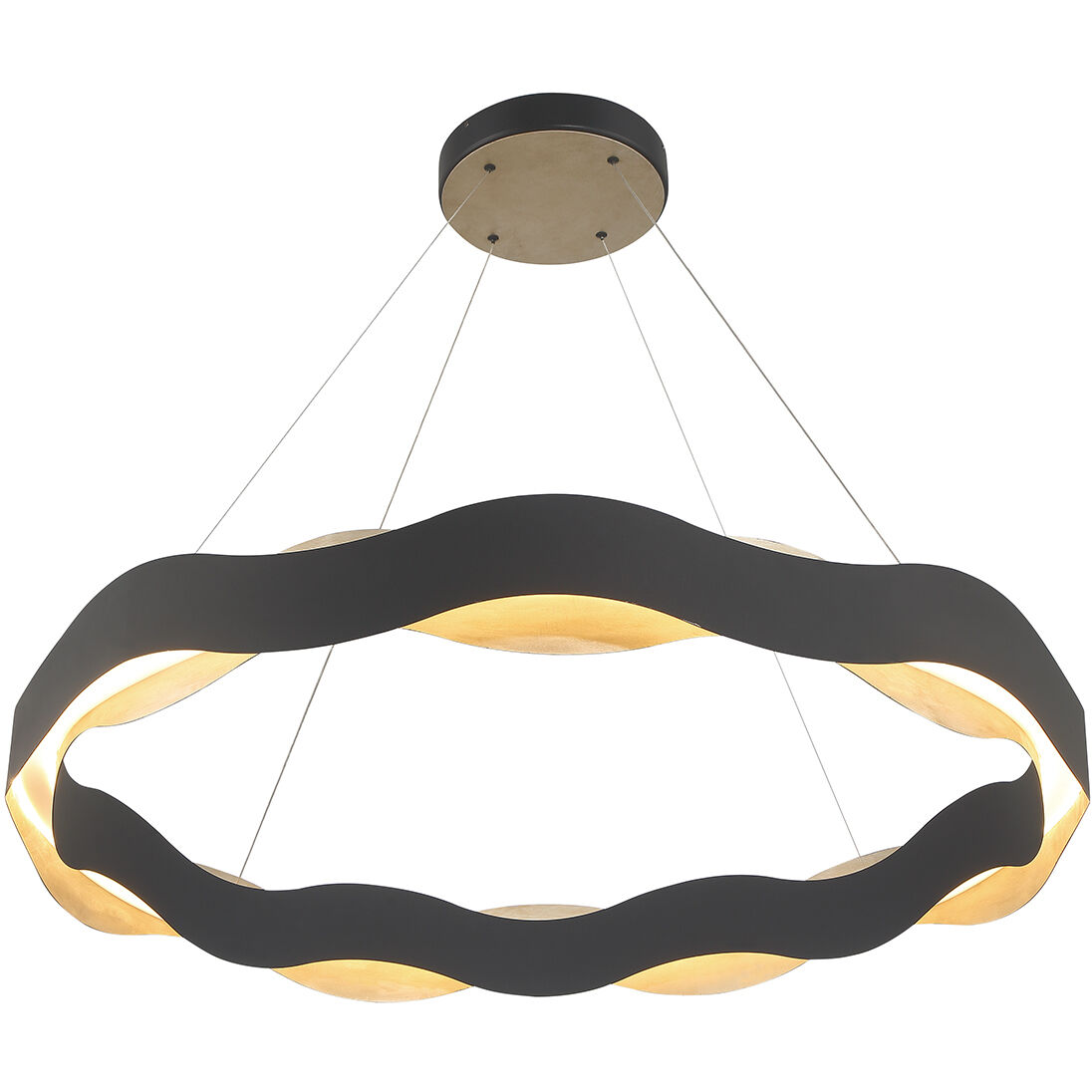 Vaughan LED 46 inch Silver and Black Chandelier Ceiling Light