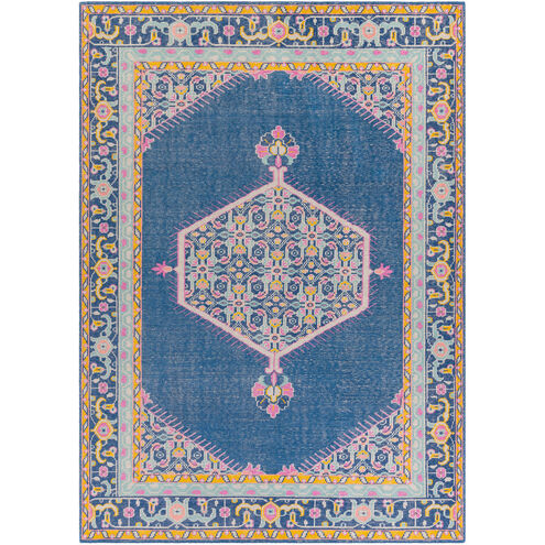 Zahra 132 X 96 inch Navy/Bright Pink/Bright Yellow/Pale Pink/Aqua Rugs