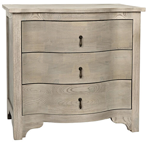 Curved Front 30 X 28.5 inch Vintage Grey Side Table