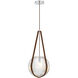 Rosemount 1 Light 12 inch Chrome Pendant Ceiling Light in Clear 