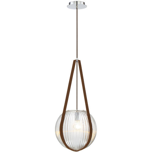 Rosemount 1 Light 12.25 inch Chrome Pendant Ceiling Light in Clear