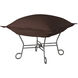 Puff 18 inch Titanium Frame with Sterling Chocolate Scroll Ottoman with Cover