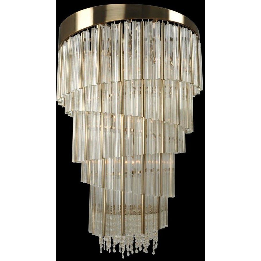Espirali 15 Light 27 inch Brushed Champagne Gold Foyer Light Ceiling Light
