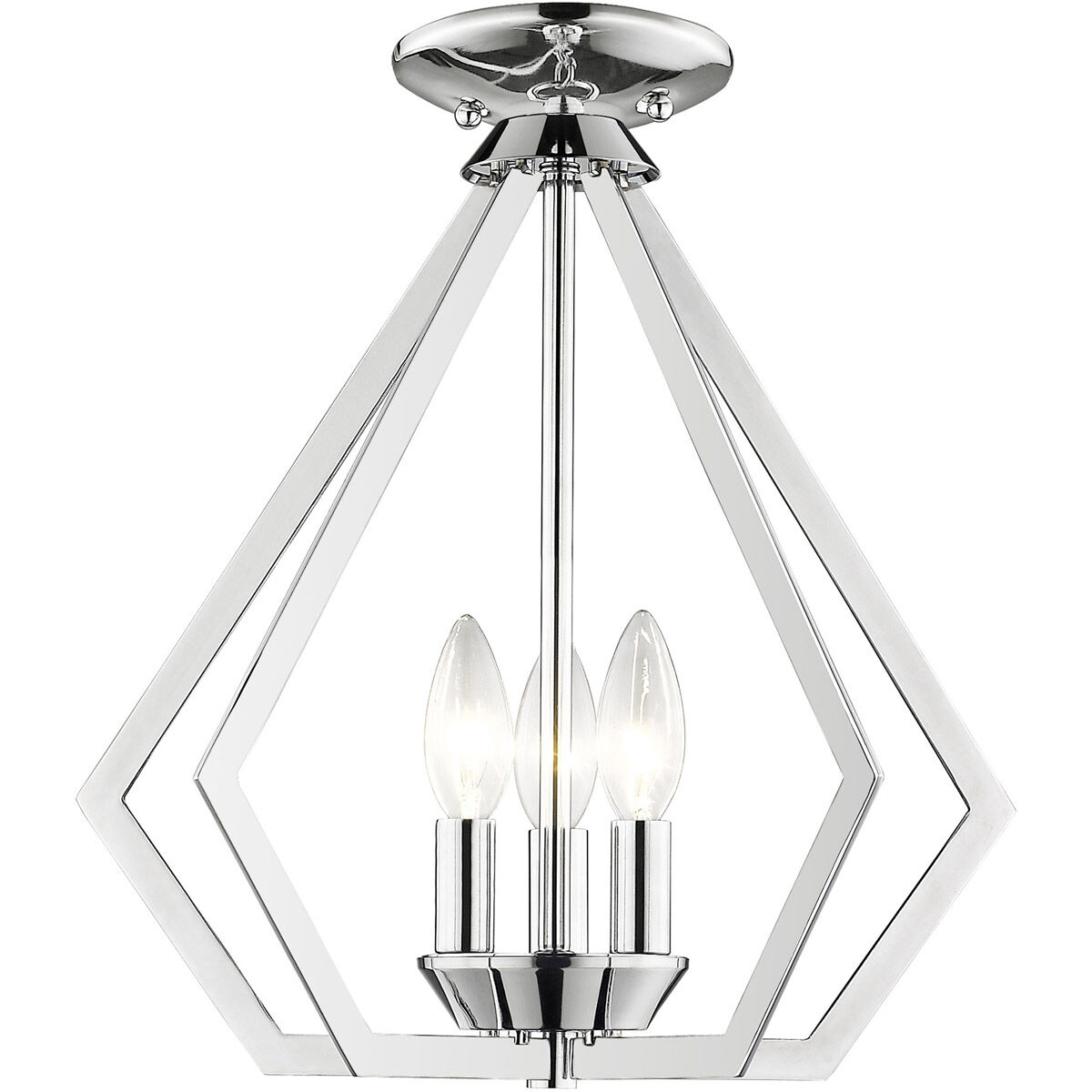 Prism 3 Light 14 inch Polished Chrome Convertible Mini Chandelier/Ceiling Mount Ceiling Light