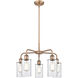 Clymer 5 Light 21.88 inch Antique Copper Chandelier Ceiling Light in Clear