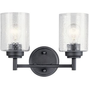 Winslow 2 Light 13 inch Black Wall Mt Bath 2 Arm Wall Light